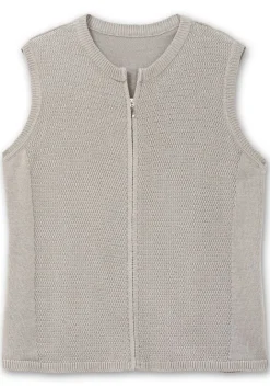 Ärmellose Strickweste mit Reißverschluss