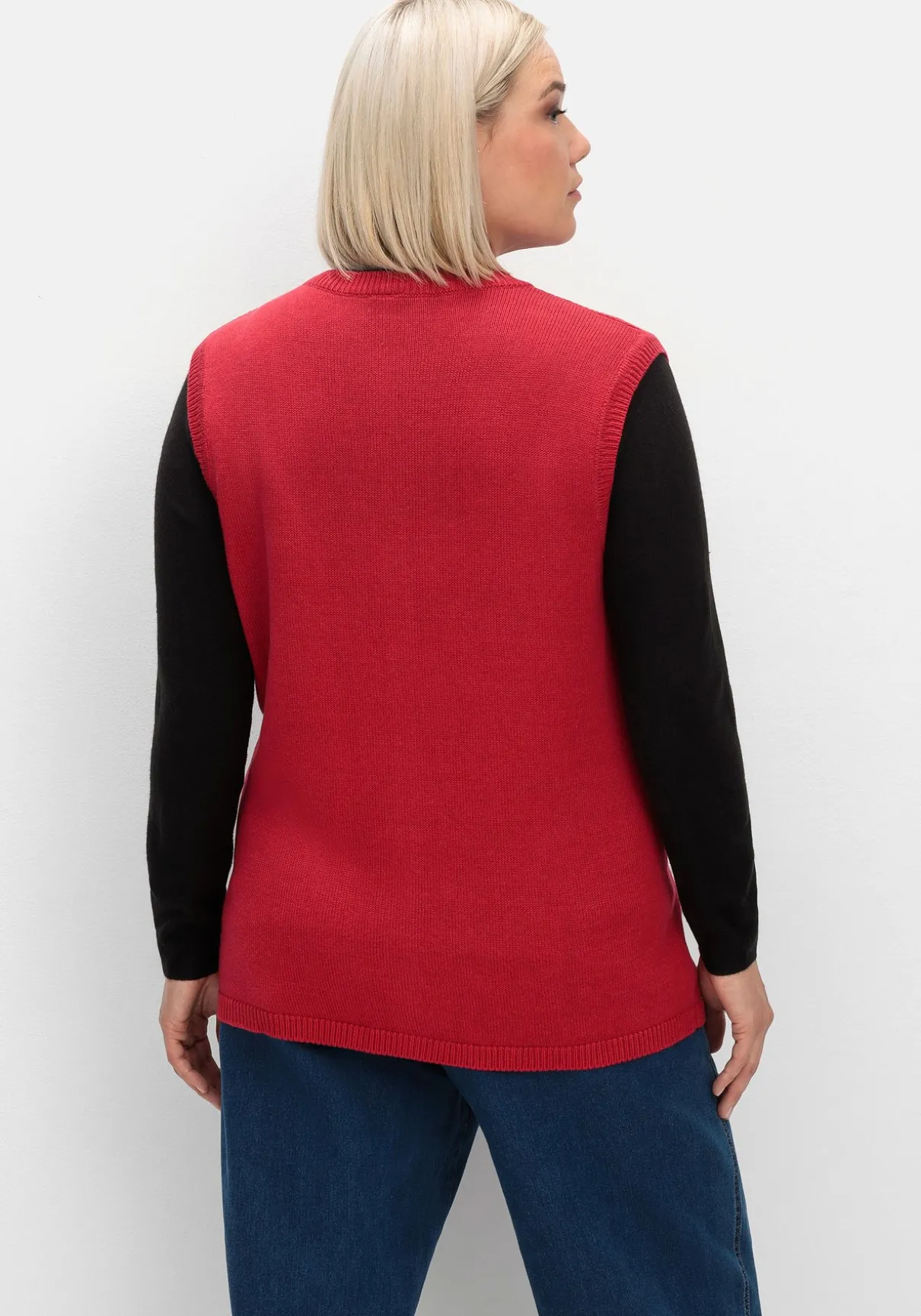 Ärmellose Strickweste mit Reißverschluss