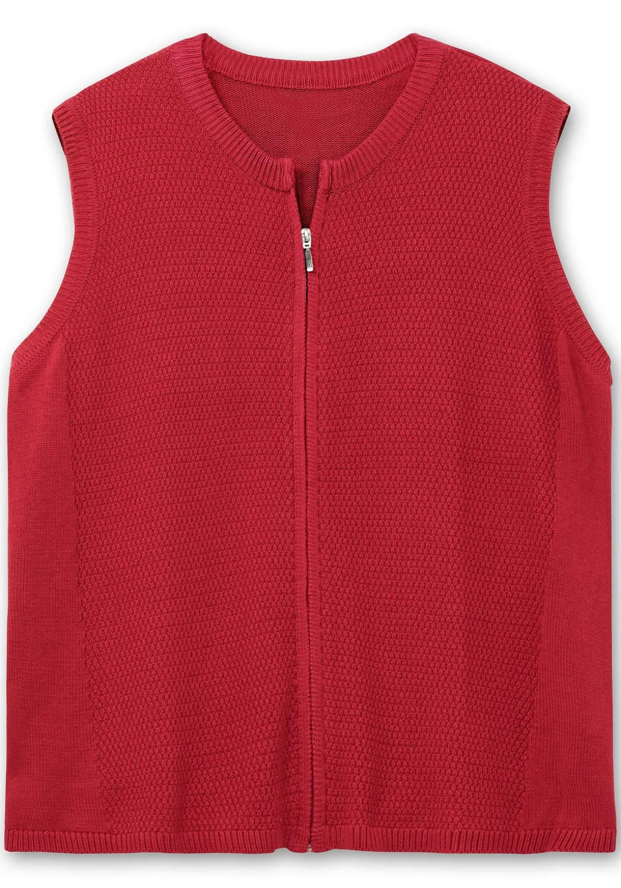 Ärmellose Strickweste mit Reißverschluss