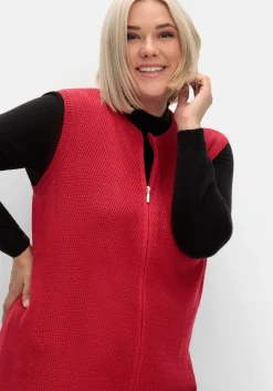 Ärmellose Strickweste mit Reißverschluss