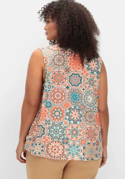 Ärmelloses Blusentop mit Mandala-Print
