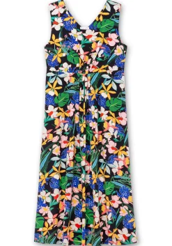 Ärmelloses Jerseykleid mit Blumendruck