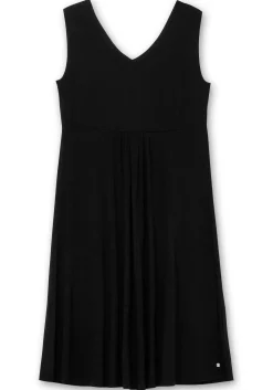 Ärmelloses Jerseykleid mit Raffung vorn