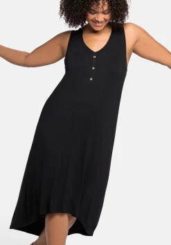 Ärmelloses Strandkleid, hinten länger als vorn