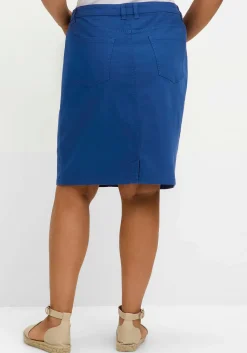 Rock in kniefreier Länge, aus Baumwoll-Twill