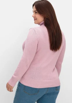 Rollkragenpullover mit Rippbündchen