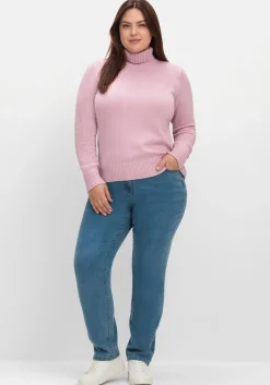 Rollkragenpullover mit Rippbündchen