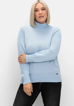 Rollkragenpullover mit Rippbündchen