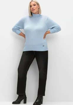 Rollkragenpullover mit Rippbündchen