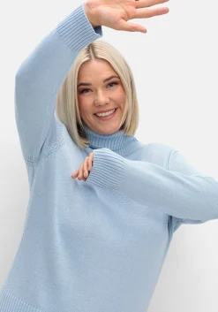 Rollkragenpullover mit Rippbündchen