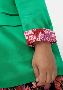 Satin-Blazer mit Kontrast-Innenfutter