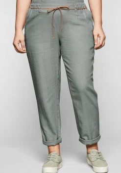 Schlupfhose im Leinen-Mix.