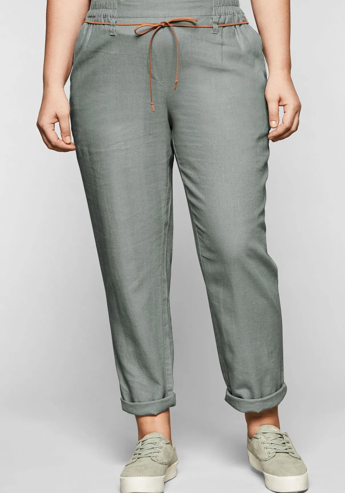 Schlupfhose im Leinen-Mix.