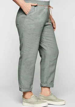 Schlupfhose im Leinen-Mix.