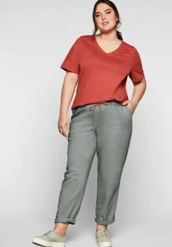 Schlupfhose im Leinen-Mix.