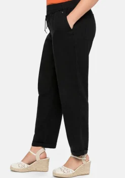 Schlupfhose im Leinen-Mix.