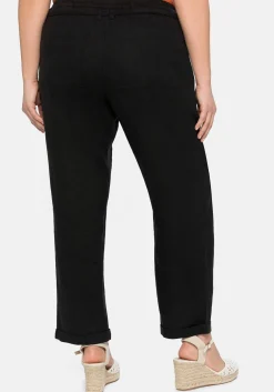 Schlupfhose im Leinen-Mix.
