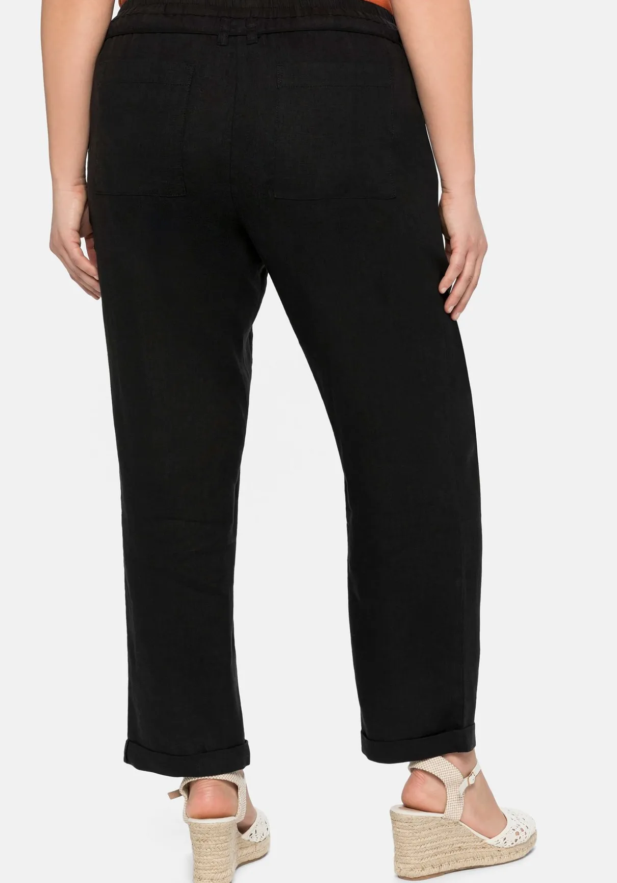 Schlupfhose im Leinen-Mix.