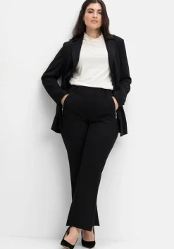 Schlupfhose mit Bügelfalten und Deko-Zipper