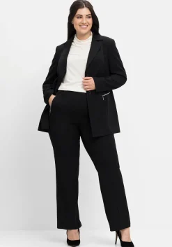 Schlupfhose mit Bügelfalten und Deko-Zipper