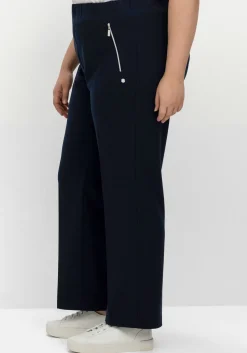 Schlupfhose mit Bügelfalten und Deko-Zipper