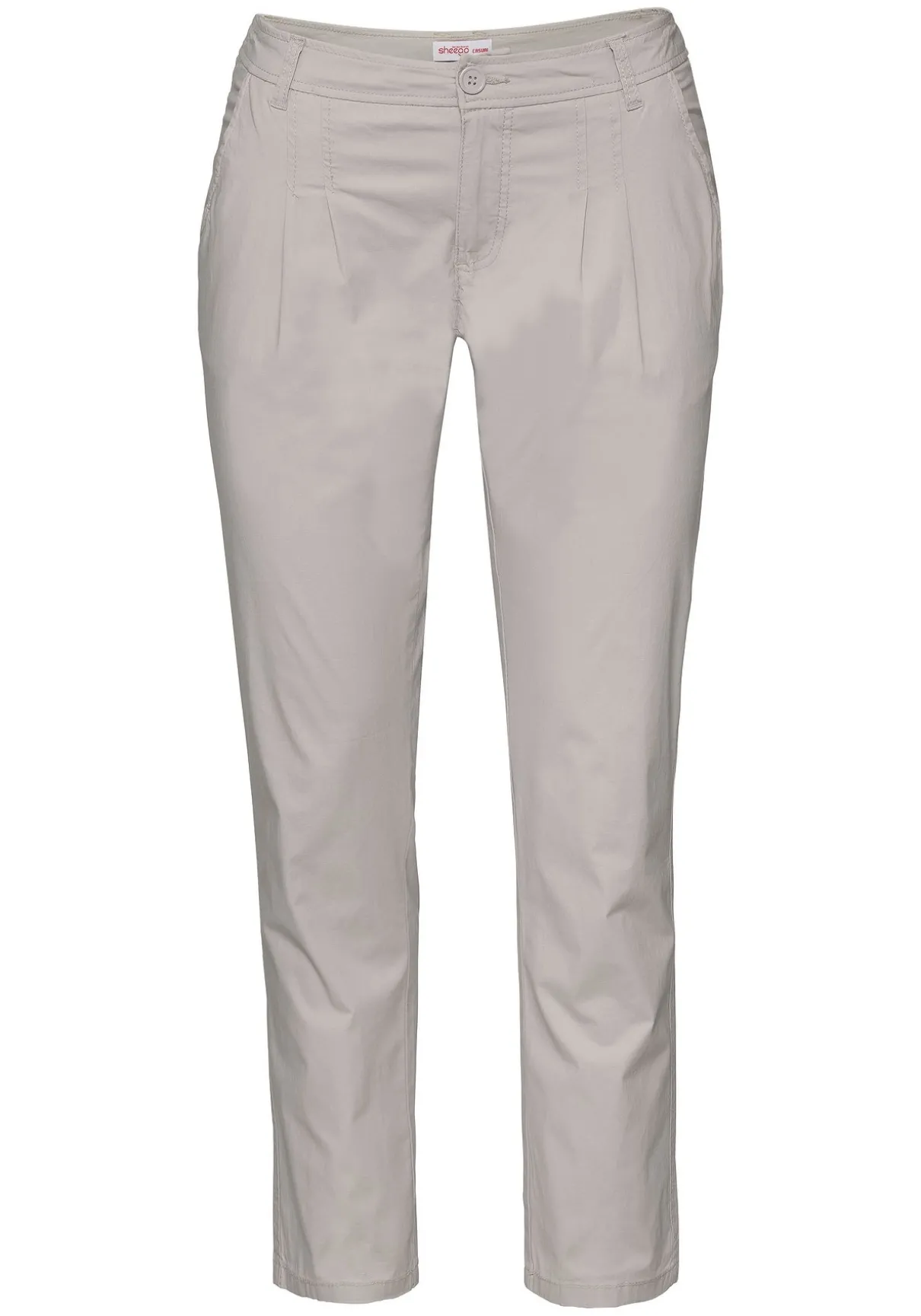 Schmal zulaufende Chinohose mit Bundfalten