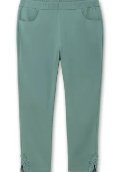 Schmale Bengalinhose mit Spitze am Saum
