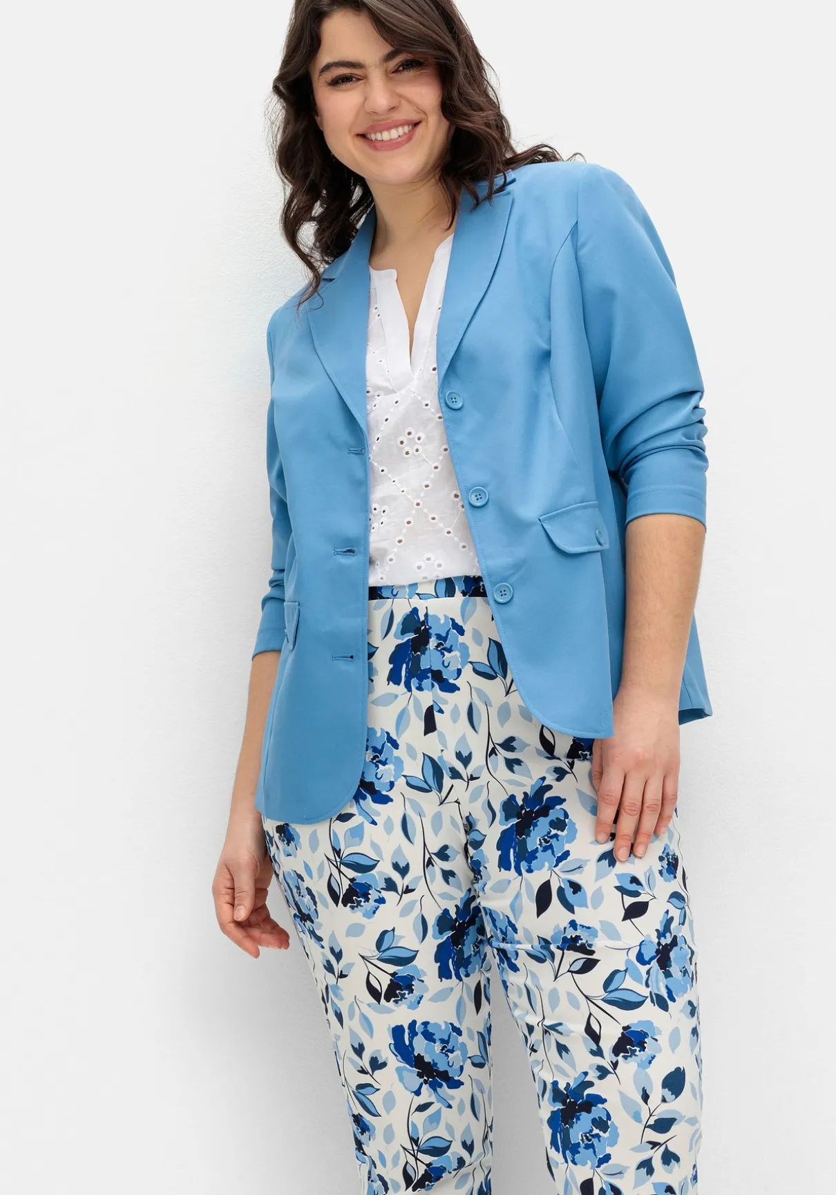 Schmale Bengalin-Schlupfhose mit Blumendruck