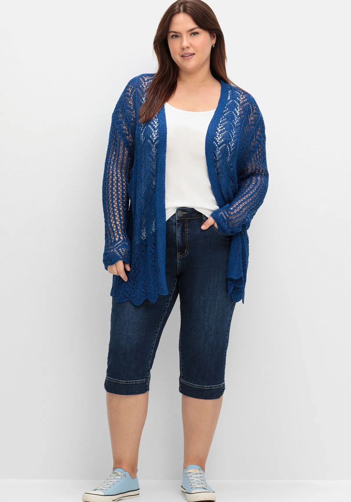 Schmale Caprijeans mit Push-up-Effekt, ultraflexibel