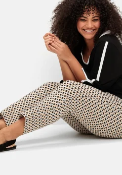 Schmale Hose aus Bengalin, mit Grafik-Alloverprint