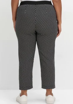 Schmale 7/8-Hose aus Bengalin, mit Grafikprint