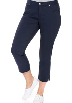 Schmale 7/8-Hose aus elastischem Baumwoll-Twill