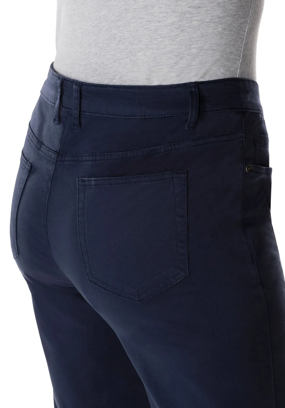 Schmale 7/8-Hose aus elastischem Baumwoll-Twill