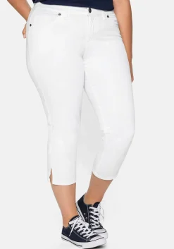 Schmale 7/8-Hose aus elastischem Baumwoll-Twill