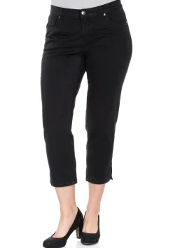 Schmale 7/8-Hose aus elastischem Baumwoll-Twill