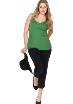 Schmale 7/8-Hose aus elastischem Baumwoll-Twill