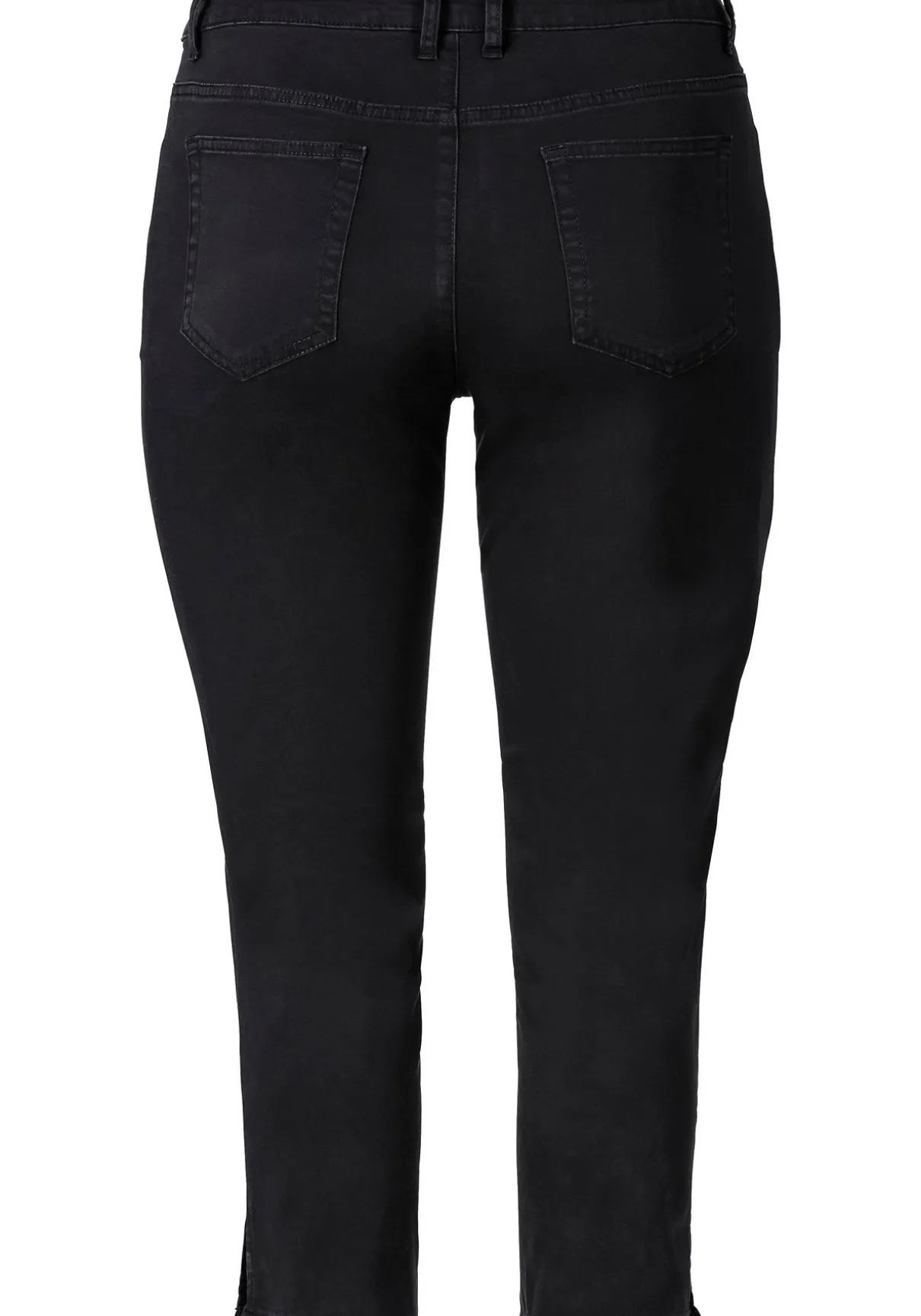 Schmale 7/8-Hose aus elastischem Baumwoll-Twill