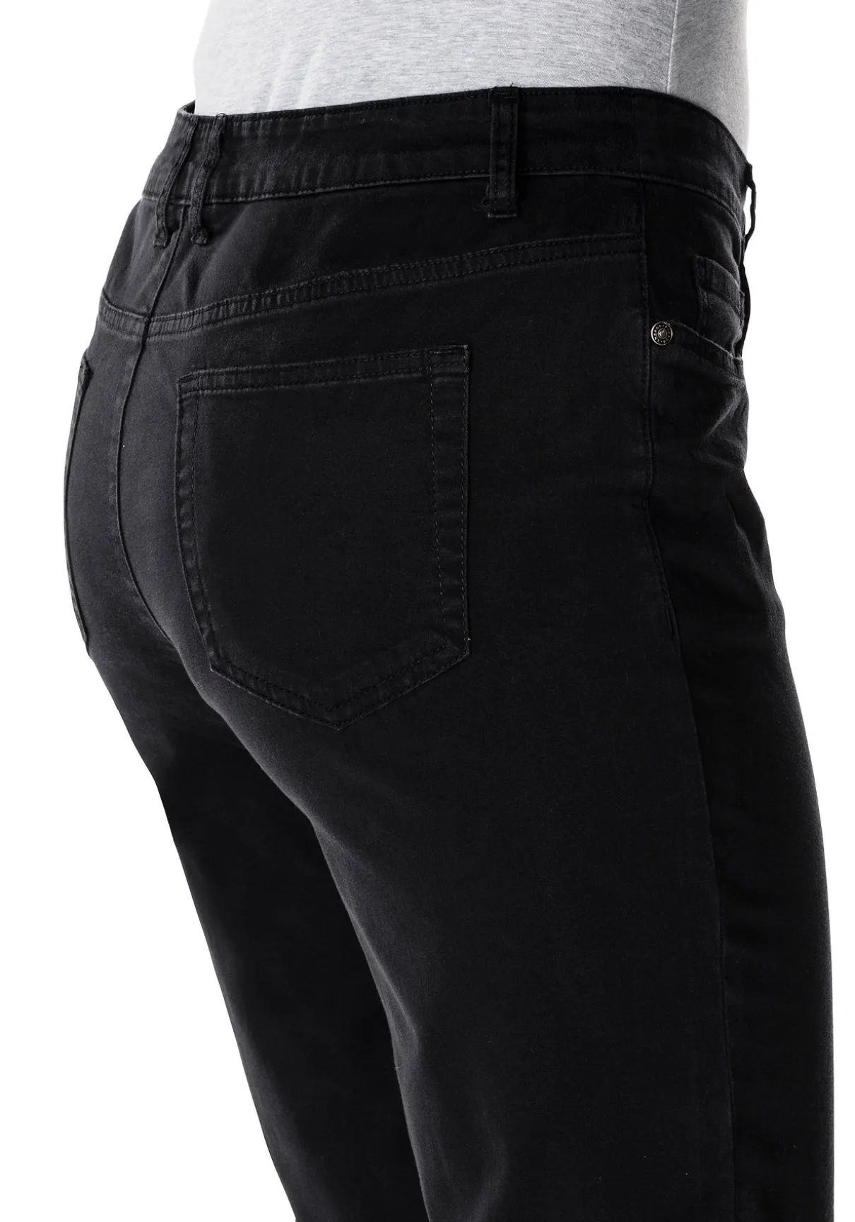 Schmale 7/8-Hose aus elastischem Baumwoll-Twill