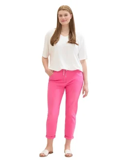 Schmale Hose in Ankle-Länge, mit Bindeband