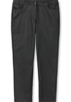 Schmale Hose in beschichteter Lederoptik