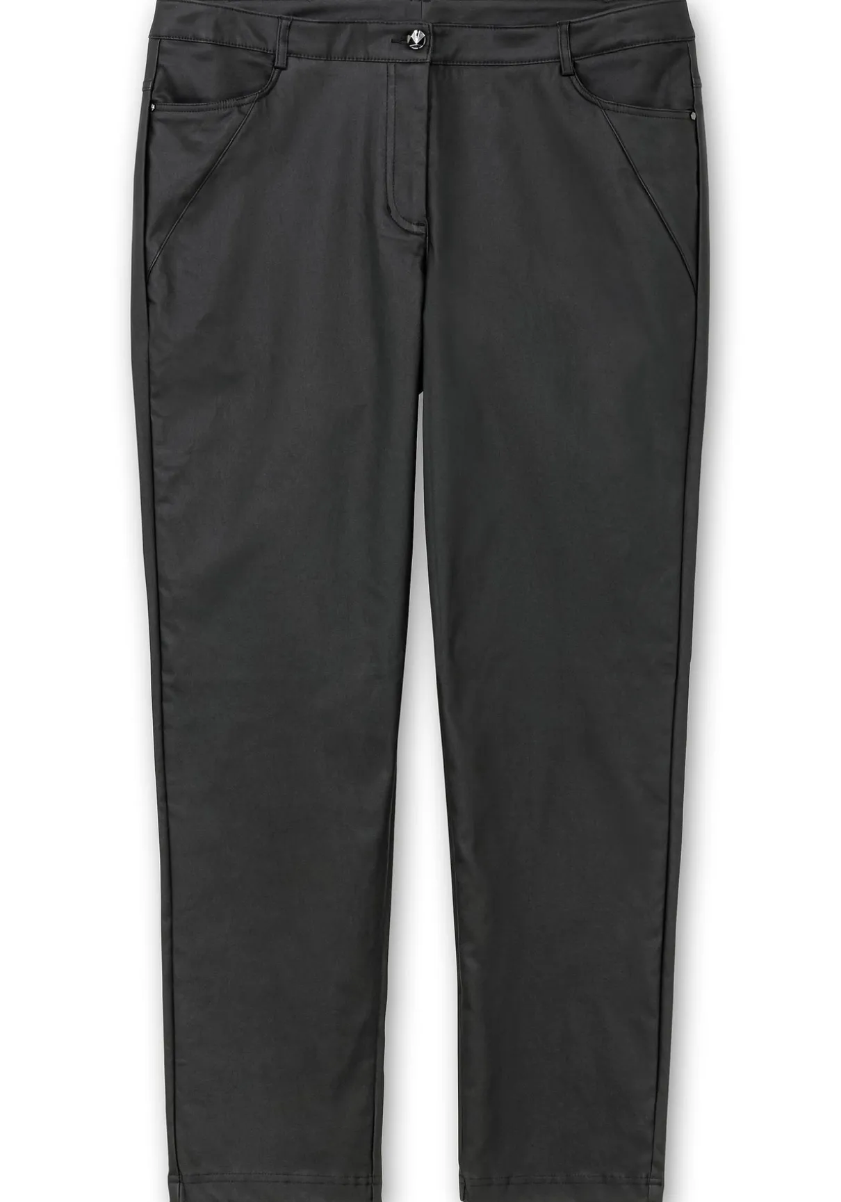 Schmale Hose in beschichteter Lederoptik