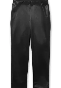 Schmale Hose in Lederoptik, knöchelfreie Länge