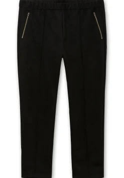 Schmale Hose in Velourslederoptik, mit Stretchbund