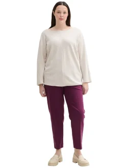 Schmale 7/8-Hose mit Bügelfalte und Stretchbund