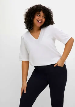 Schmale 7/8-Hose mit Gummibund