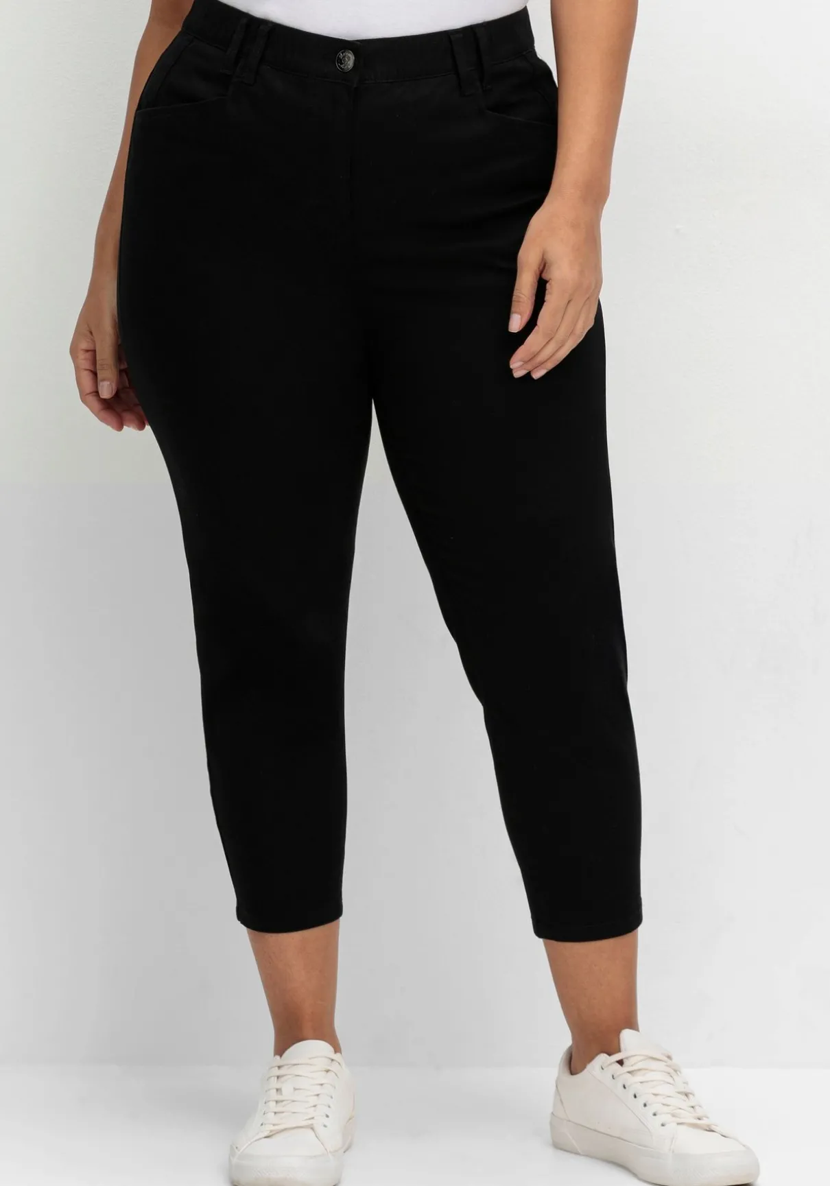 Schmale 7/8-Hose mit Gummibund