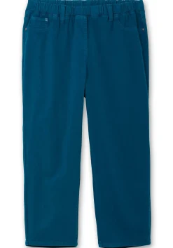 Schmale 7/8-Hose mit Gummibund, aus Twill
