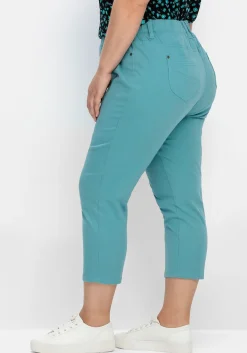 Schmale 7/8-Hose mit Gummibund, aus Twill