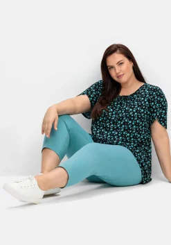 Schmale 7/8-Hose mit Gummibund, aus Twill