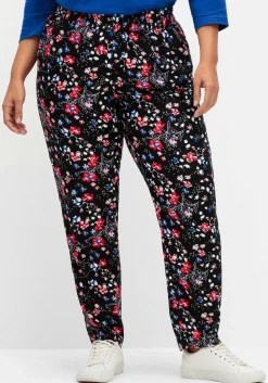 Schmale Hose mit Gummibund und Blumenprint